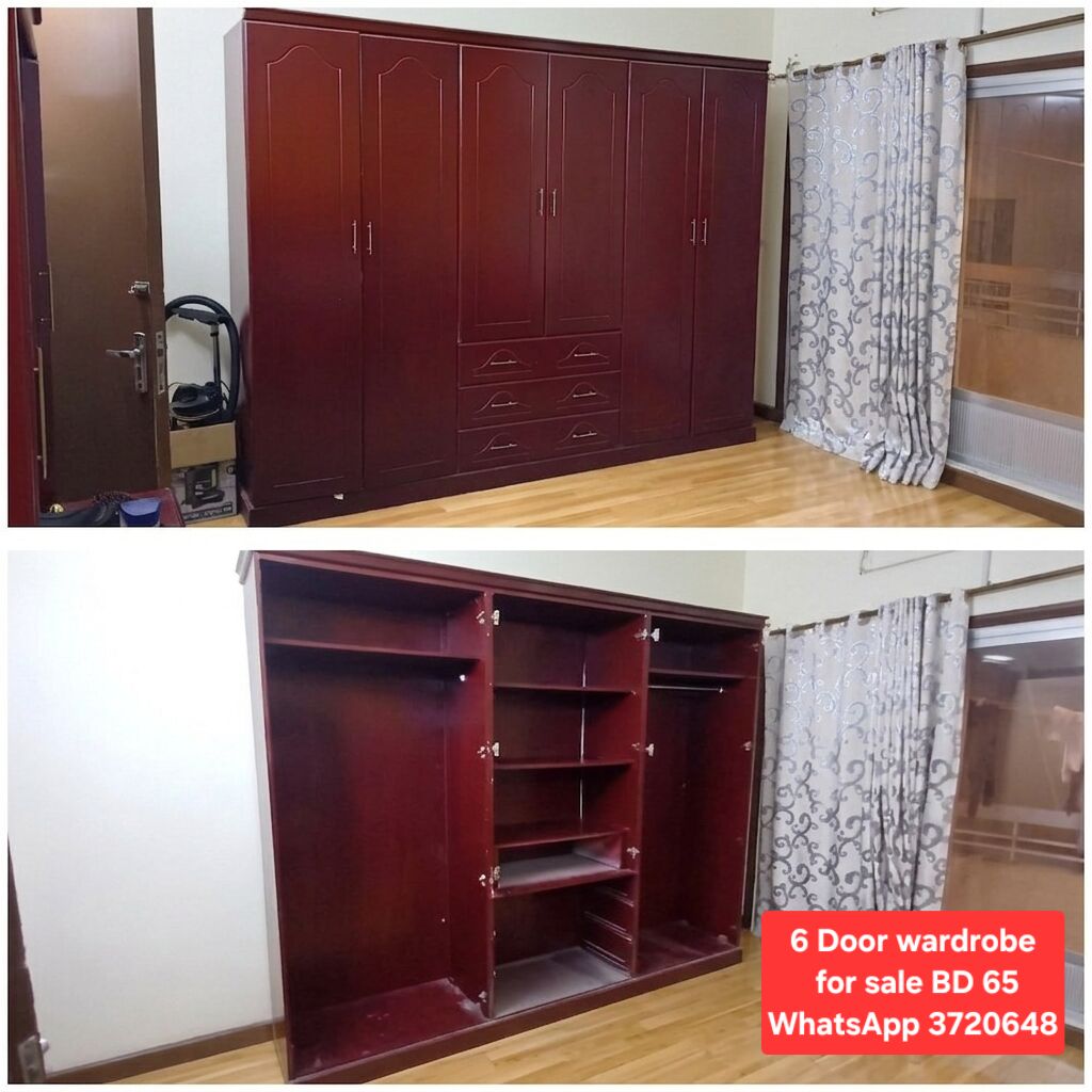 Manama, Furniture, BHD 65,  ✅️ 6 Door Wardrobe For Sale In Good Condition With Delivery