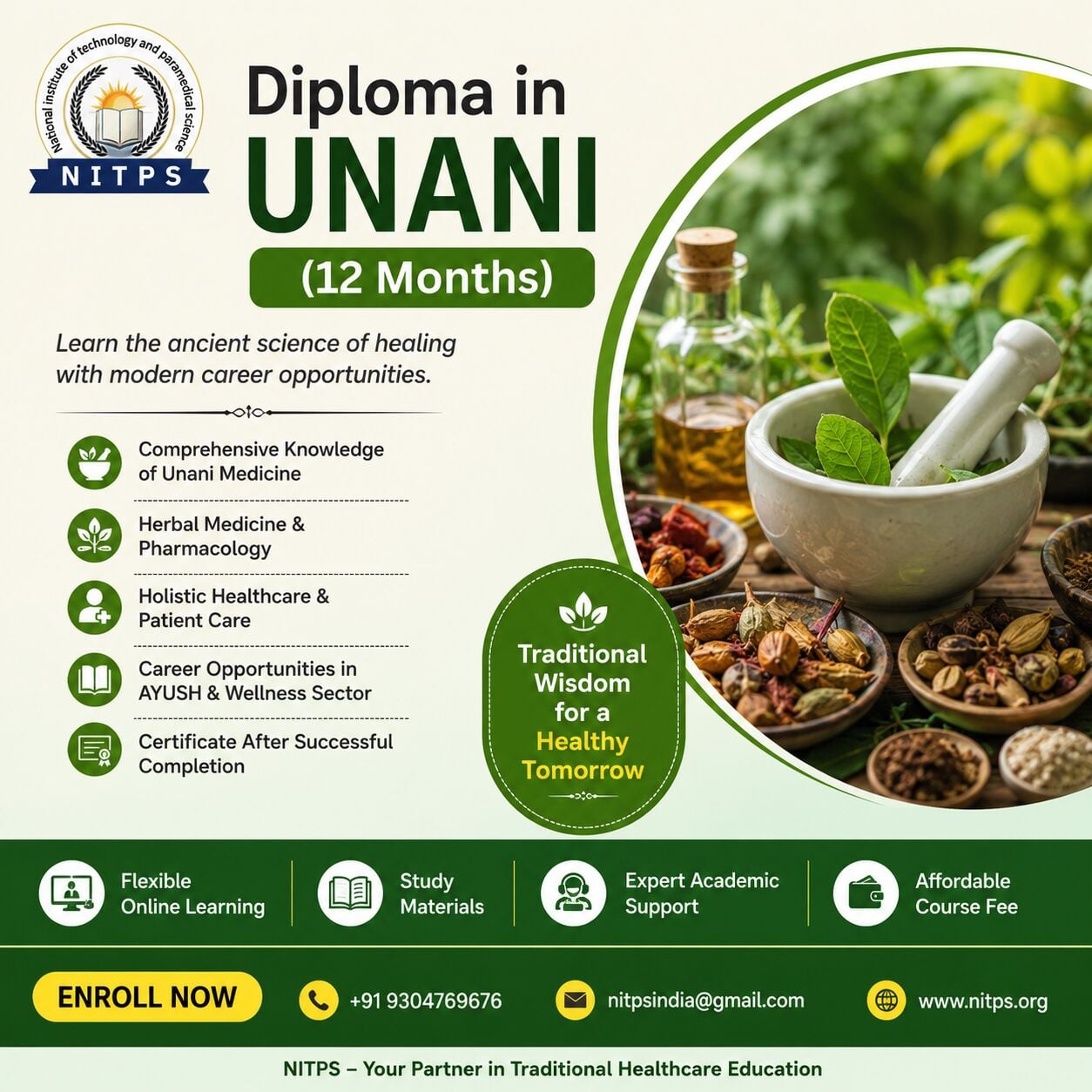 Ghaziabad, Education, Diploma In Unani (12 Months) &ndash; Online Certificate Course | NITPS