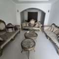 SAR 1000,  9 Seater Wooden Sofa Set (three 3 Seaters Sofa) And 3 Round Tables (negotiable)