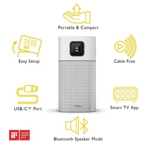Al Aziziyah, Electronics, SAR 1500,  1500 SAR BenQ GV1 Portable Projector With Bluetooth Speaker+120" Foldable Screen