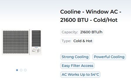 Al Aziziyah, Air Conditioners, SAR 1000,  Zamil Company Latest New Window AC 2 Ton (only 3 Months Used)