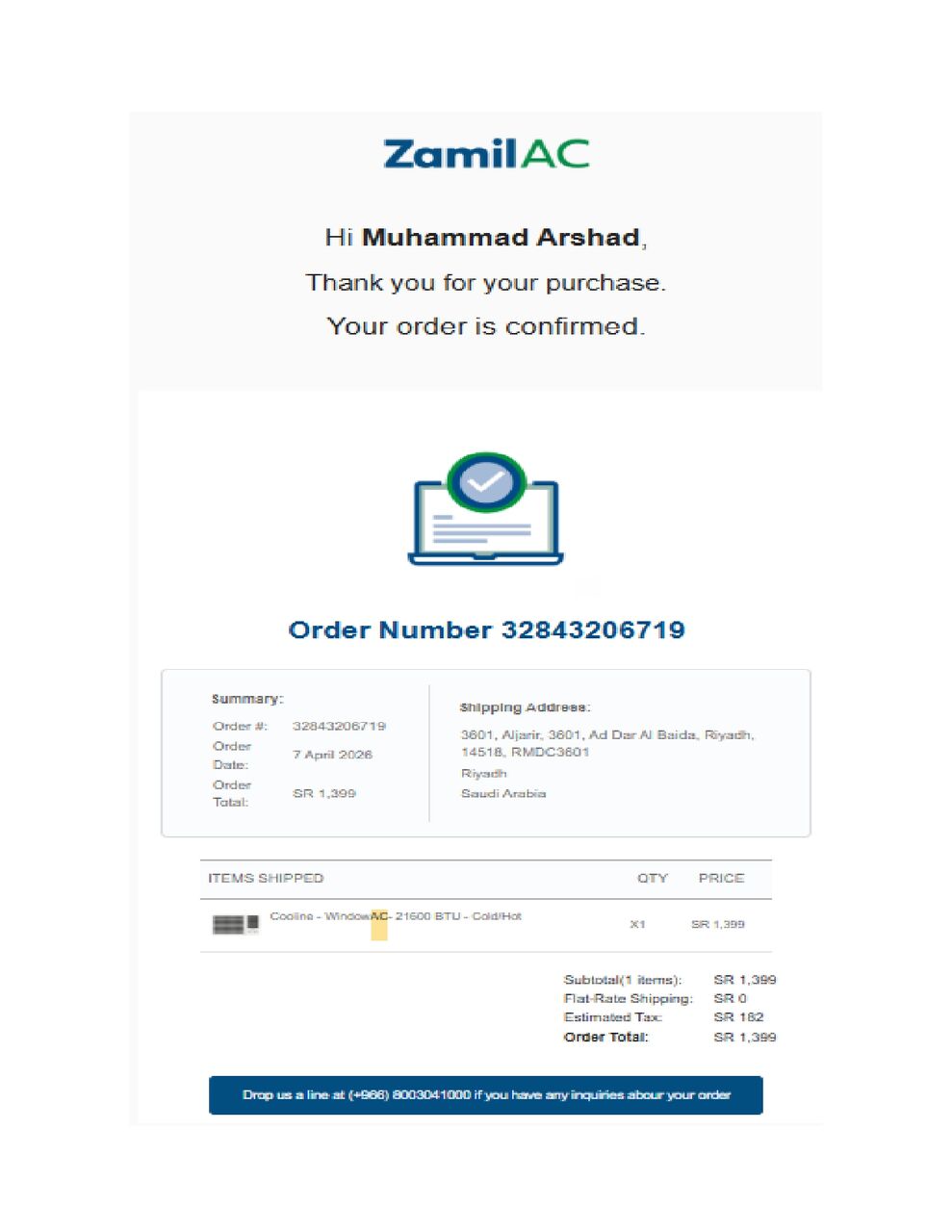 Al Aziziyah, Air Conditioners, SAR 1000,  Zamil Company Latest New Window AC 2 Ton (only 3 Months Used)