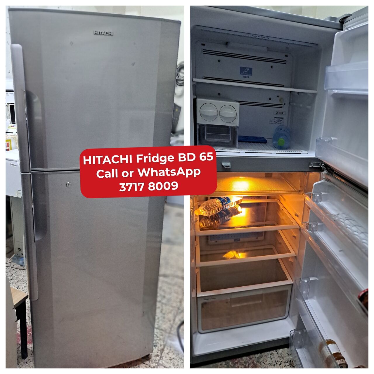 Manama, Air Conditioners, BHD 65,  🌎🌐Hitachi Fridge In Good Condition For Sale With Delivery And Fixing