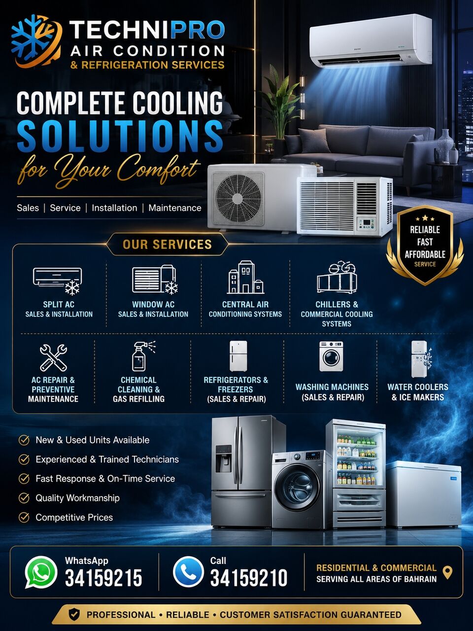 Manama, Air Conditioning, TECHNIPRO AIR CONDITION & REFRIGERATION SERVICES ❄️
