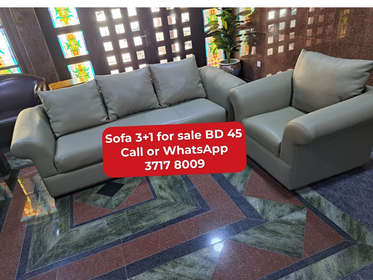 Manama, Furniture, BHD 45,  🌐🌍Sofa 3+1 Seater In Good Condition For Sale With Delivery