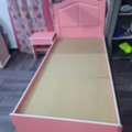 SAR 100,  Pink Wooden Single Bed With Side Table