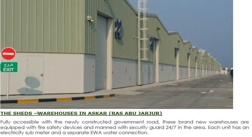 Manama, Warehouses, BHD 1036,  384 Sq. Meter,  Warehouse For Rent At Askar