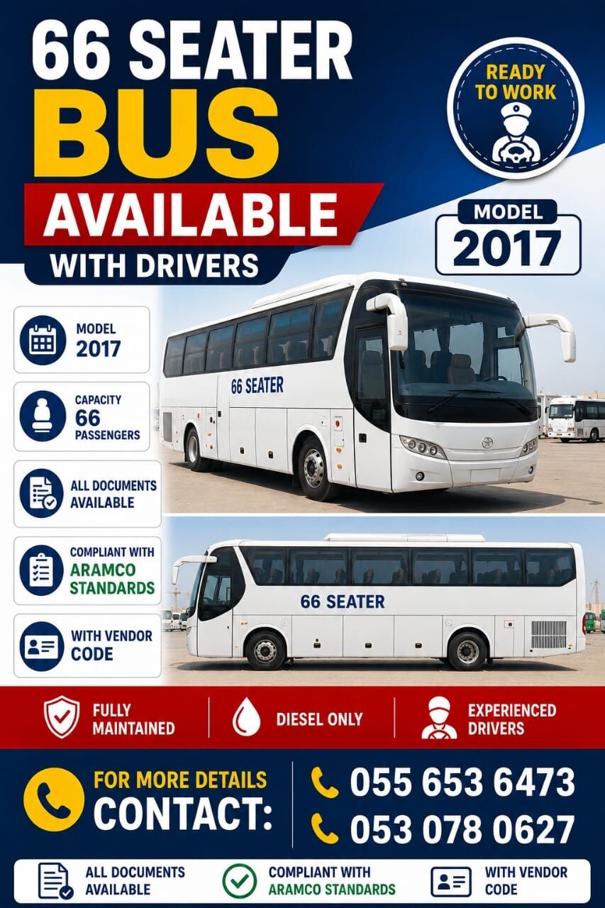 Jubail, Automotive, 66 Seater AC Bus Available