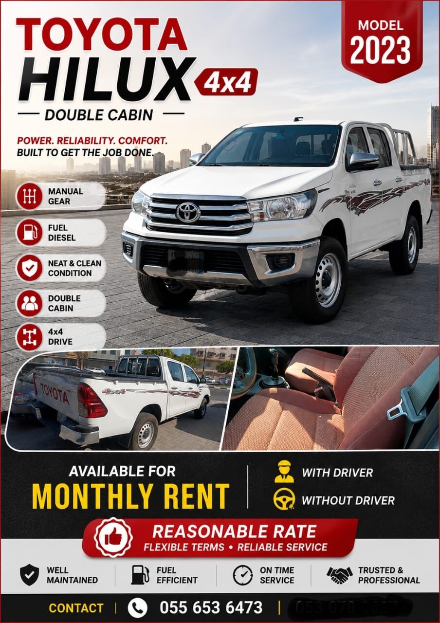 Jubail, Automotive, New Hilux 25,26 Models Available With/without Drivers