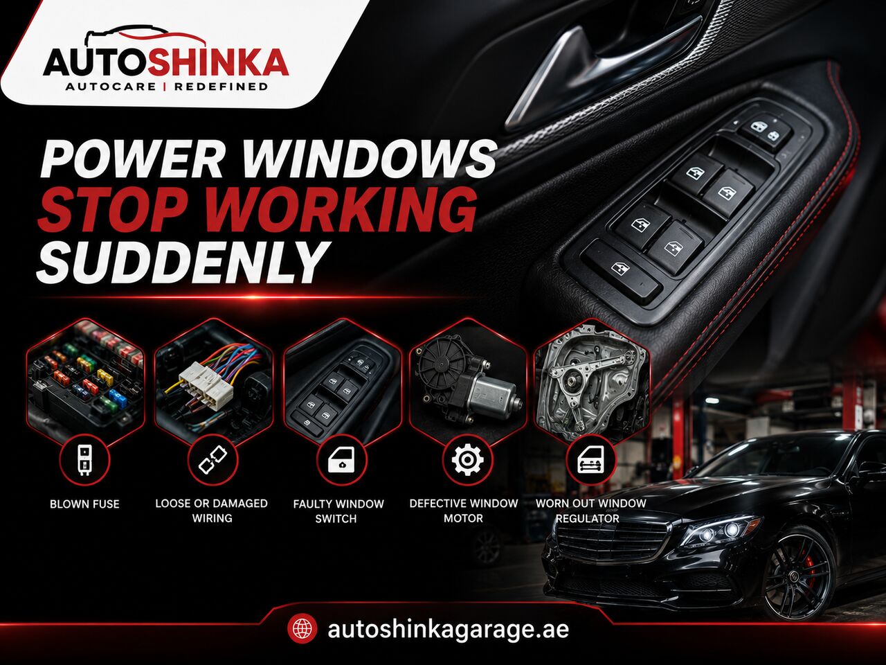 Dubai, Automotive, Expert Solutions For Stuck Or Slow Power Windows