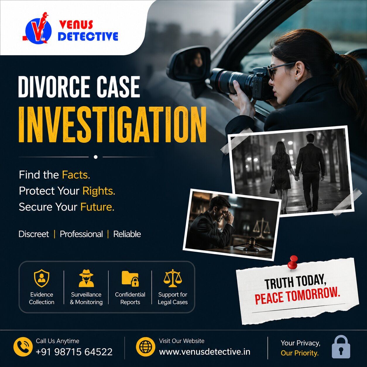 New Delhi, Legal, Divorce Investigation In Delhi | Trusted Divorce Investigation Agency | Venus Detective