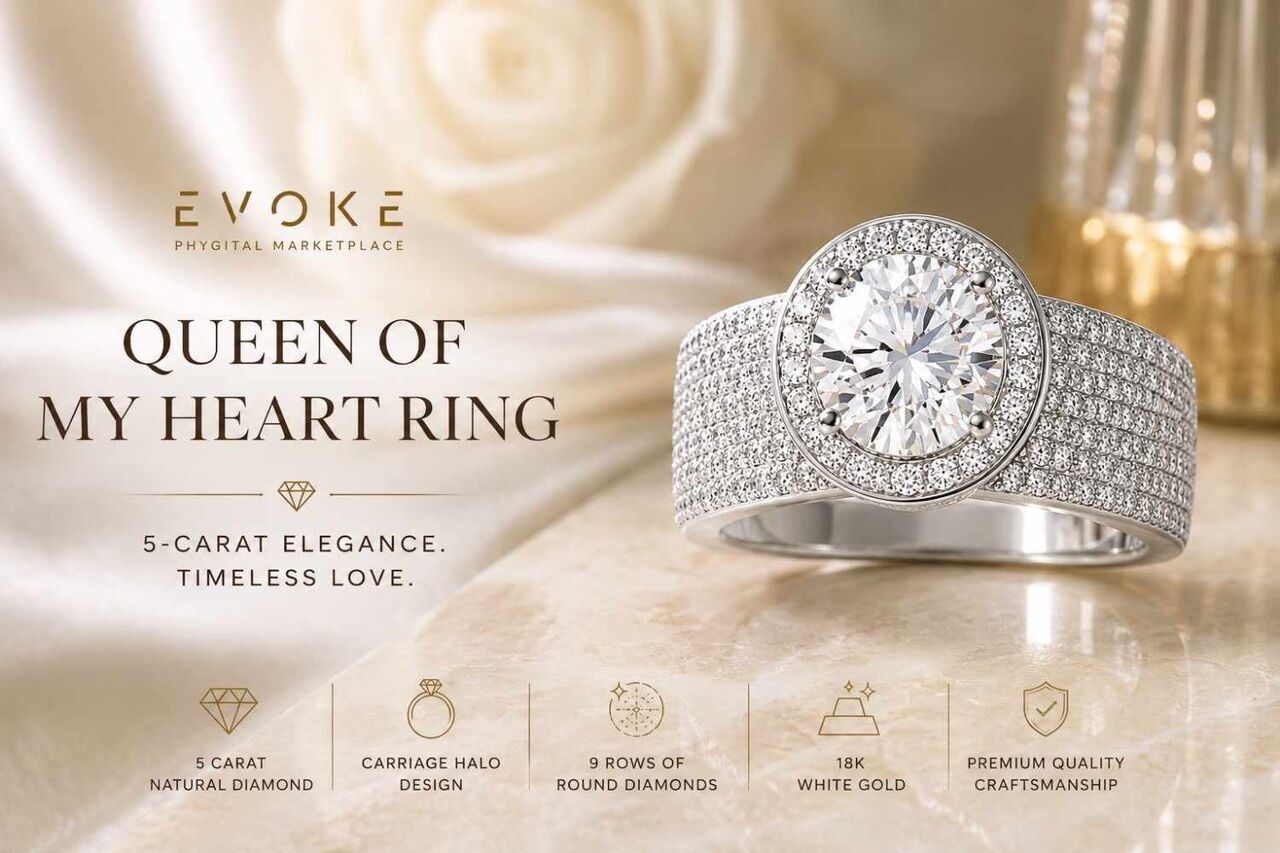 New York, Jewelry, USD 18000,  Queen Of My Heart Ring | 5-Carat Diamond Ring In 18K White Gold
