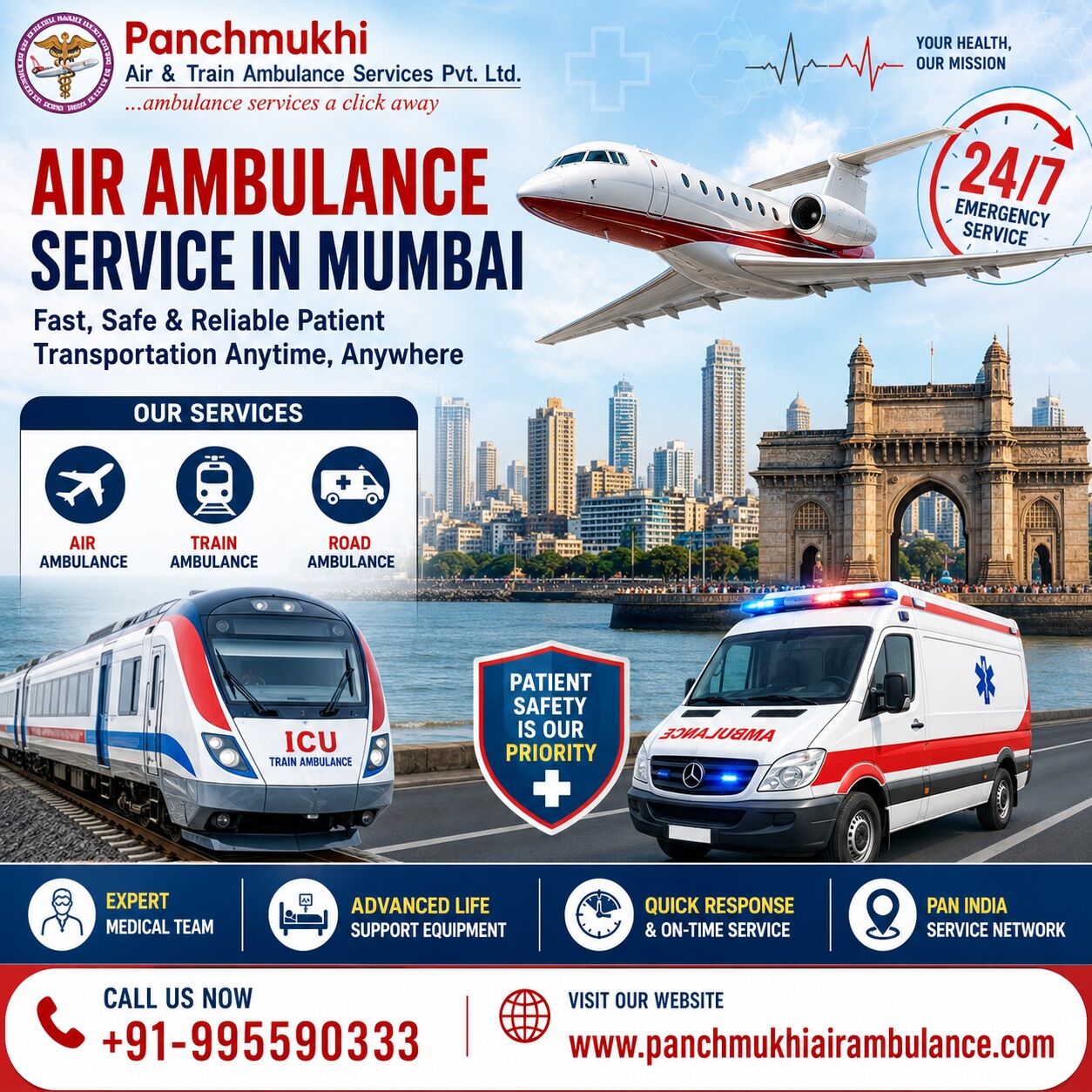 Mumbai, Health, Now Transport Your Patient Anywhere By Panchmukhi Air Ambulance Service In Mumbai
