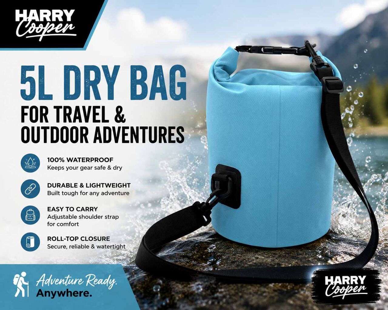 Sydney, Clothing & Accessories, AUD 20,  5L Dry Bag For Travel & Outdoor Adventures | Harry Cooper