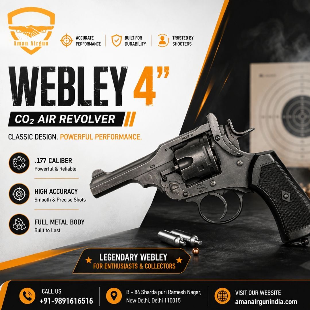 New Delhi, Sporting Goods, INR 80,  Get Webley 4&Prime; Air Pistol At Best Price | Aman Air Gun