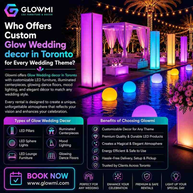 Toronto, Furniture, CAD 2850,  Who Offers Custom Glow Wedding Decor In Toronto For Every Wedding Theme?