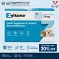 USD 26,  Zylkene Calming Supplement For Cats & Small Dogs &ndash; Save 30% Off At BudgetPetCare