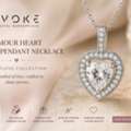 USD 199,  Amour Heart Crystal Pendant Necklace | 925 Sterling Silver Heart Necklace