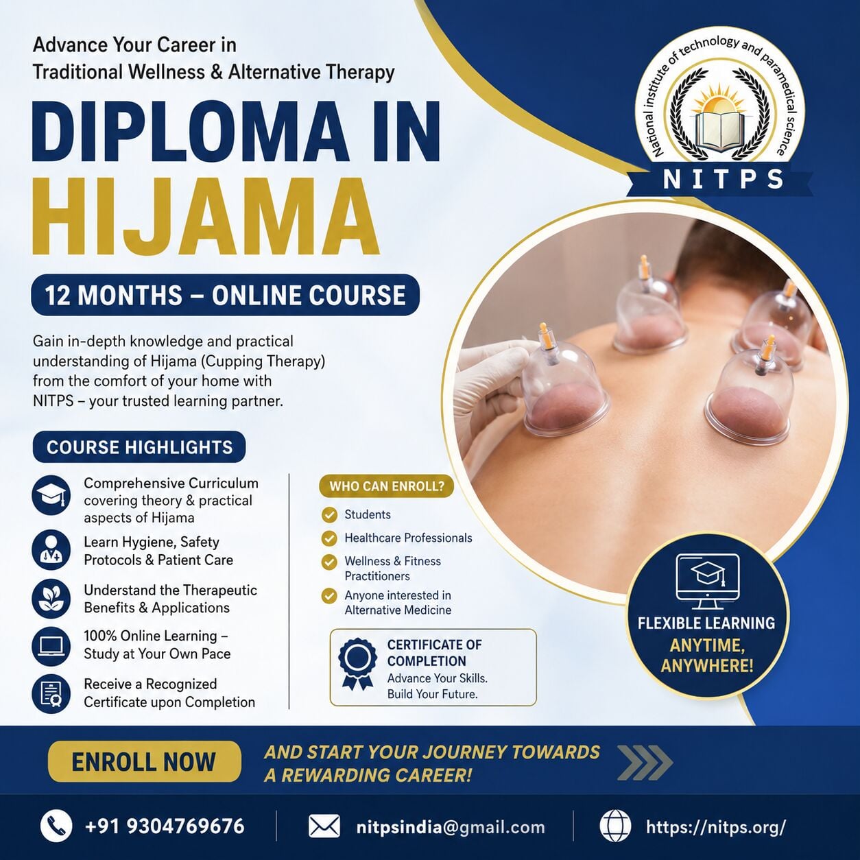 Ghaziabad, Education, Diploma In Hijama (12 Months) &ndash; Online Course | NITPS