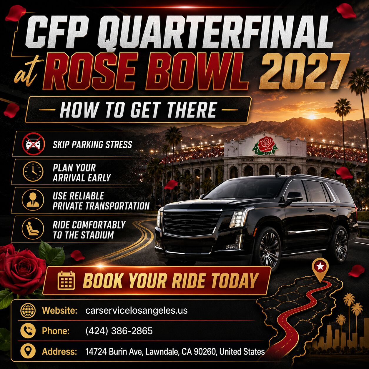 Los Angeles, Travel, CFP Quarterfinal At Rose Bowl 2027 - How To Get There