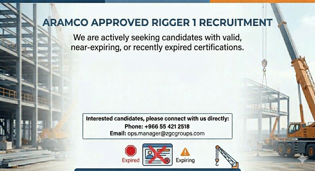Riyadh, Jobs, Hiring Expire Aramco Rigger 1.