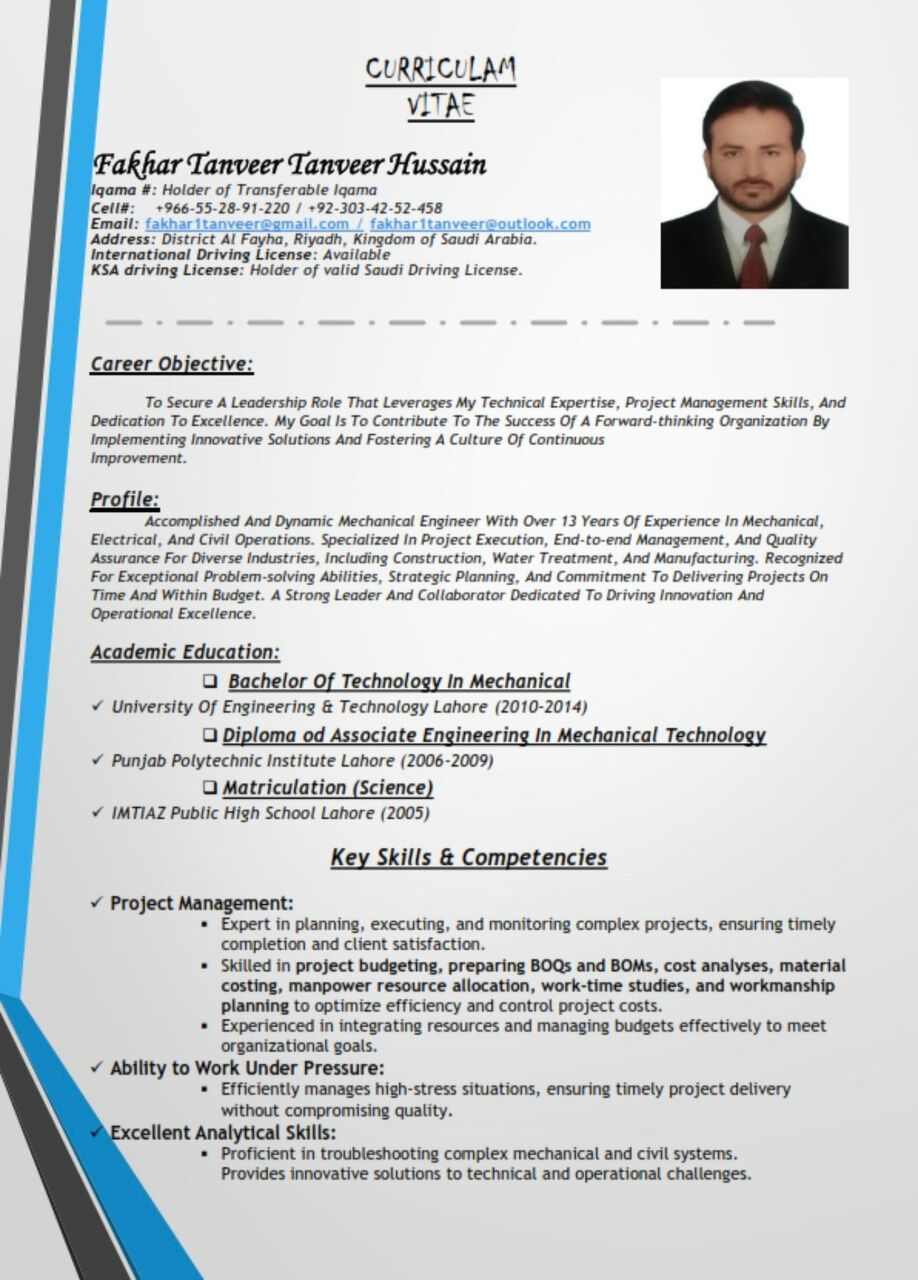 Riyadh, Job Seekers, Mechanical Engineer