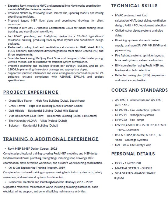 Jeddah, Job Seekers, MECHANICAL ENGINEER