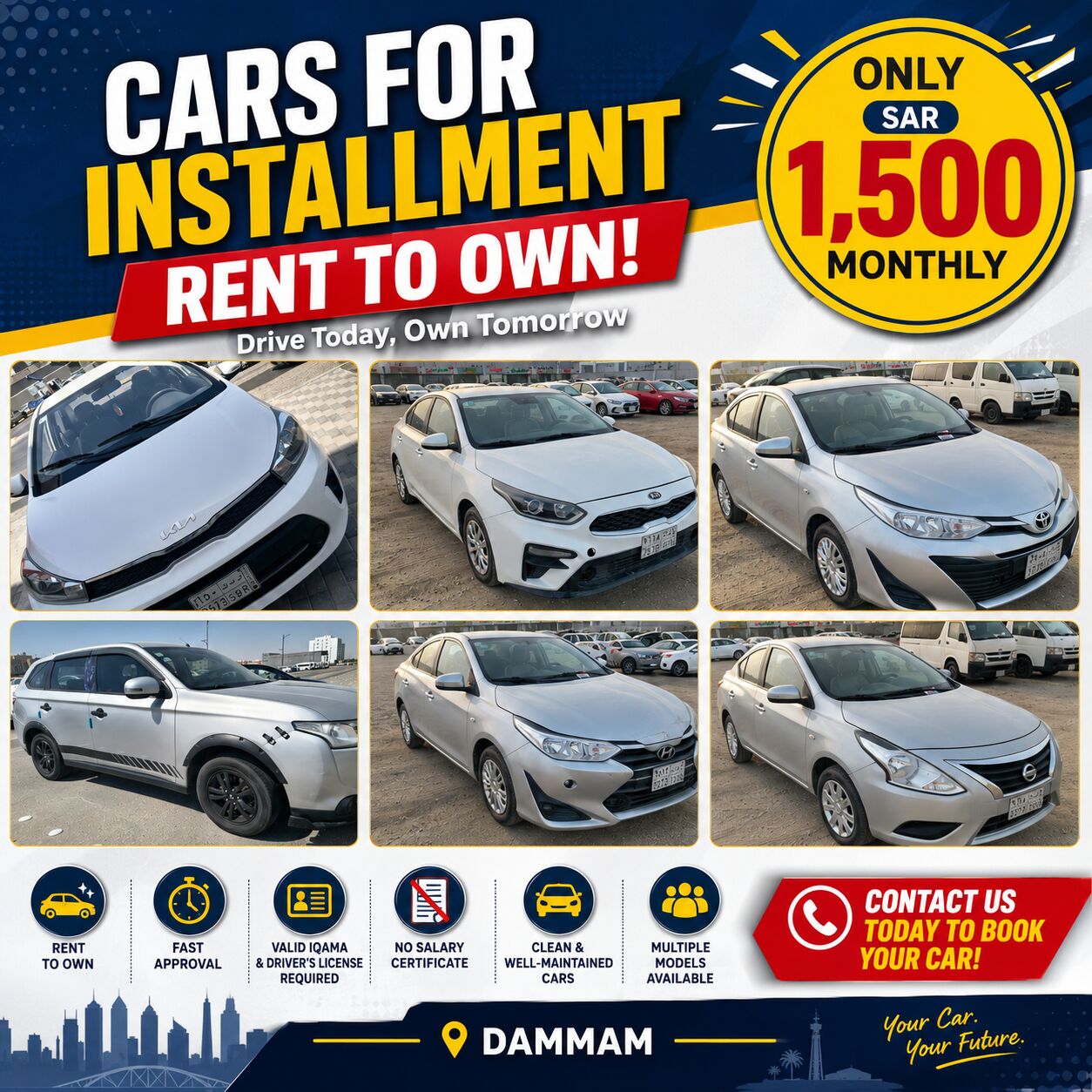 Dammam, Vehicles, Cars & Trucks , SAR 1500,  Toyota Yaris,  2018,  25000 KM,  Cars For Installment . 1500 Monthly. Rent To Own