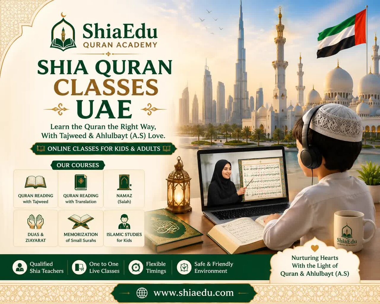 Birmingham, Lessons Offered, ShiaEdu Online Shia Quran Academy