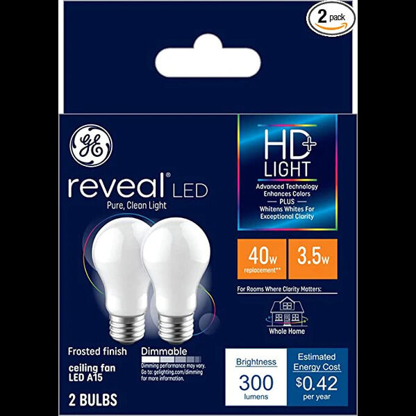 New York, Electronics, USD 10,  Bright & Money Saving GE Reveal Light Bulbs | LED 2-Pack