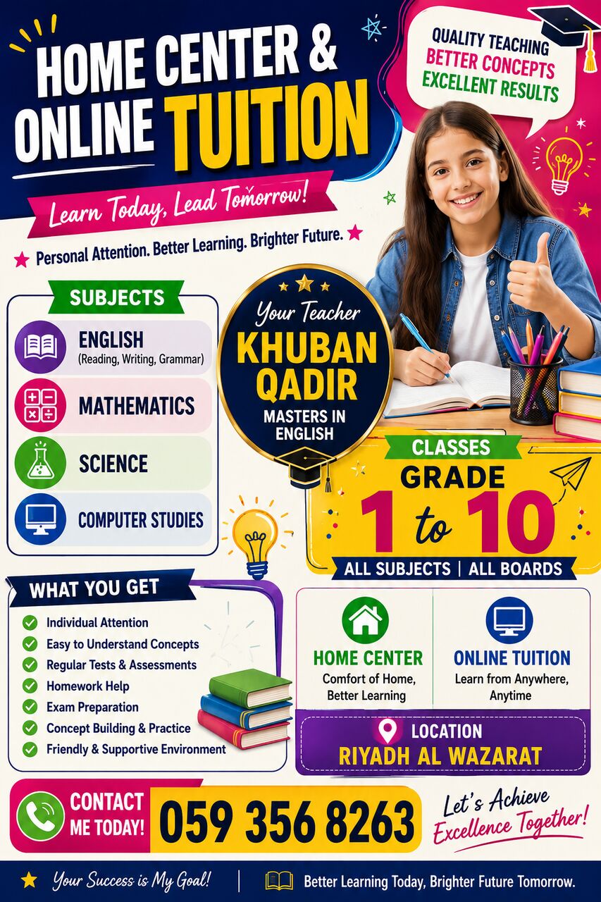 Riyadh, Writing, Tution