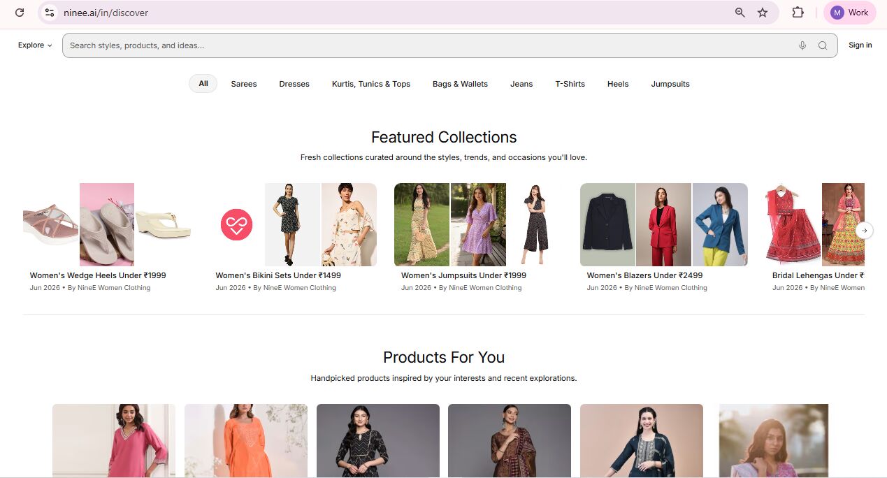 Mumbai, Clothing & Accessories, INR 500,  Product Discovery Platform | Discover Smarter With NineE AI