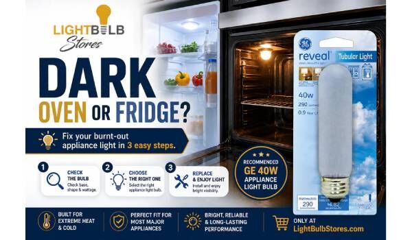New York, Appliances, USD 189,  Appliance Light Bulbs Guide For Fridge, Oven & Microwave