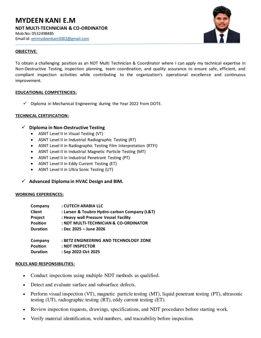 Dammam, Job Seekers, NDT MULTI TECHNICIAN
