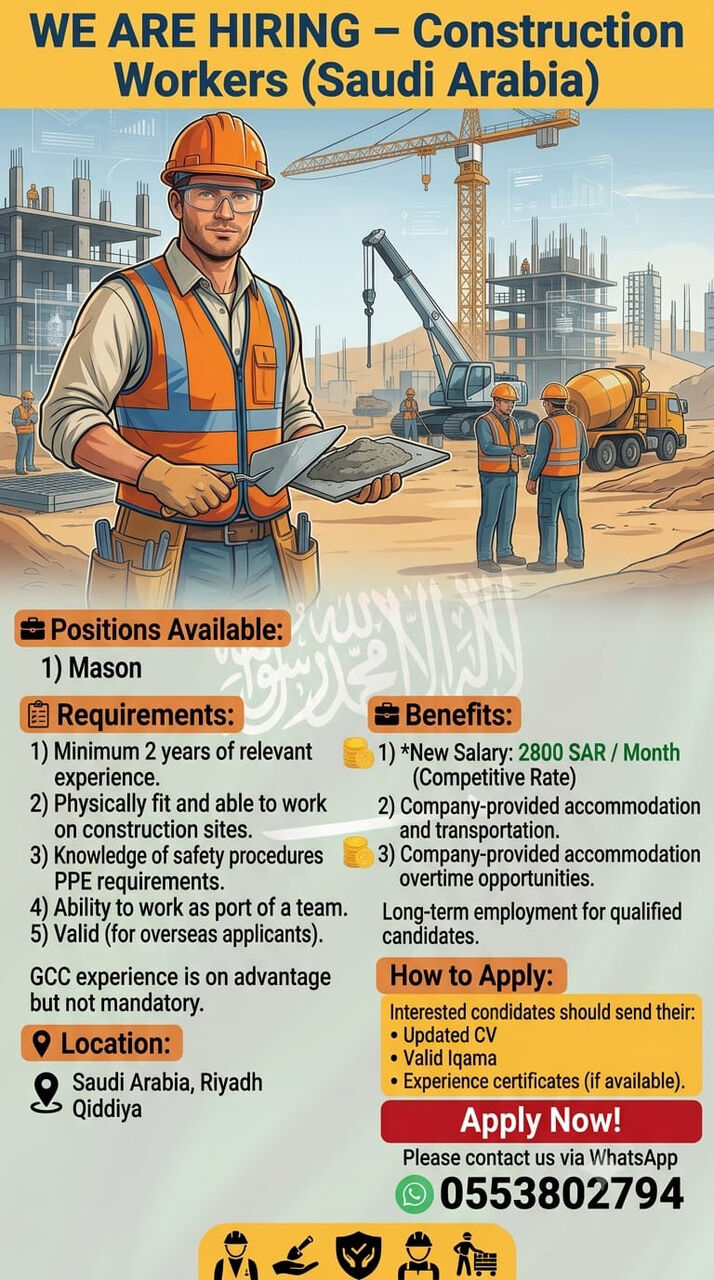 Riyadh, Jobs, Mason