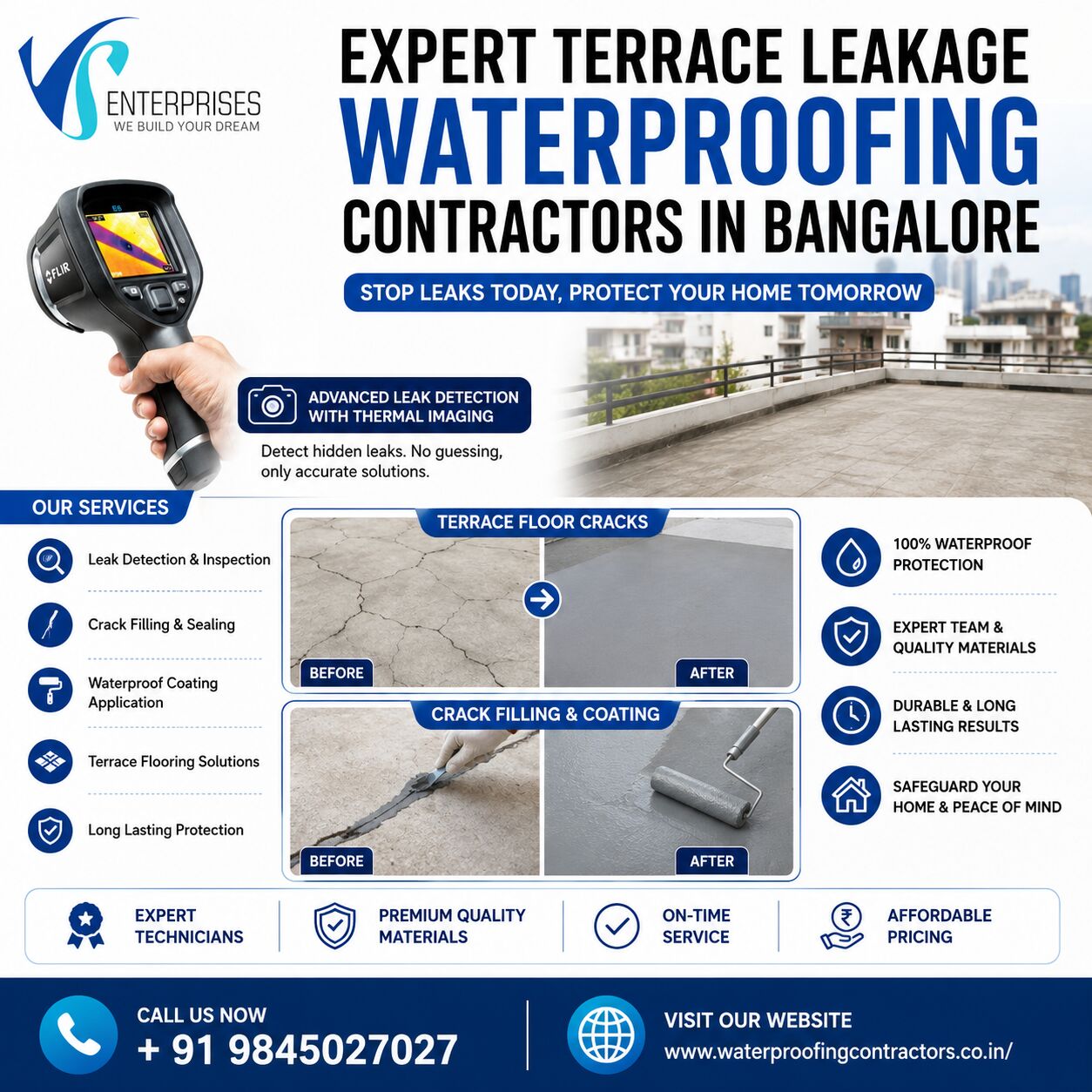 Bangalore, Construction, Expert Terrace Leakage Waterproofing Contractors In Bangalore