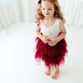 USD 77,  Burgundy Flower Girl Dress, Boho Wine Tulle Dress, White Lace Rustic Wedding DressforGirls