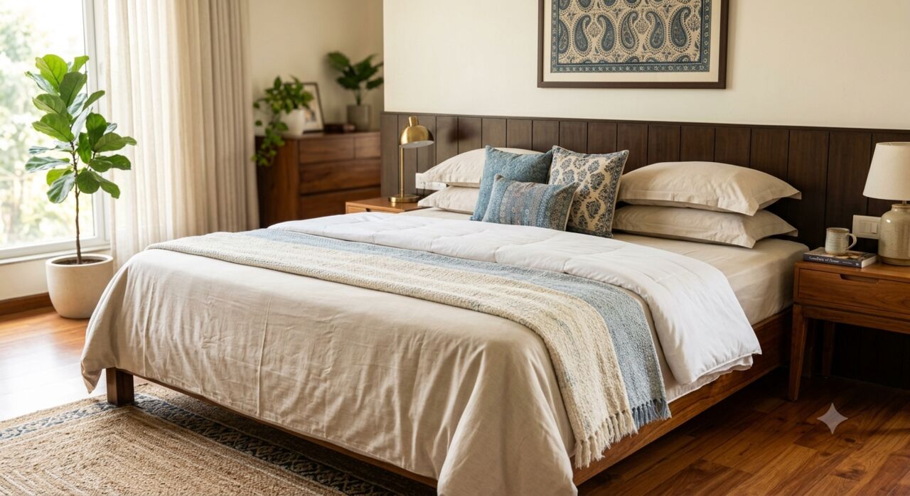 Mumbai, Household Items, INR 1499,  Super King Size Cotton Bedsheets Pure Cotton Handloom | Theindiglobal