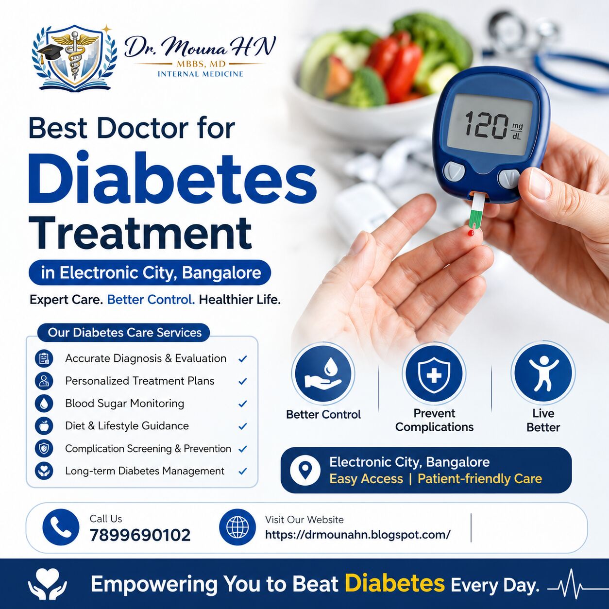 Bangalore, Health, Best Doctor For Diabetes Treatment In Electronic City, Bangalore &ndash; Dr. Mouna HN