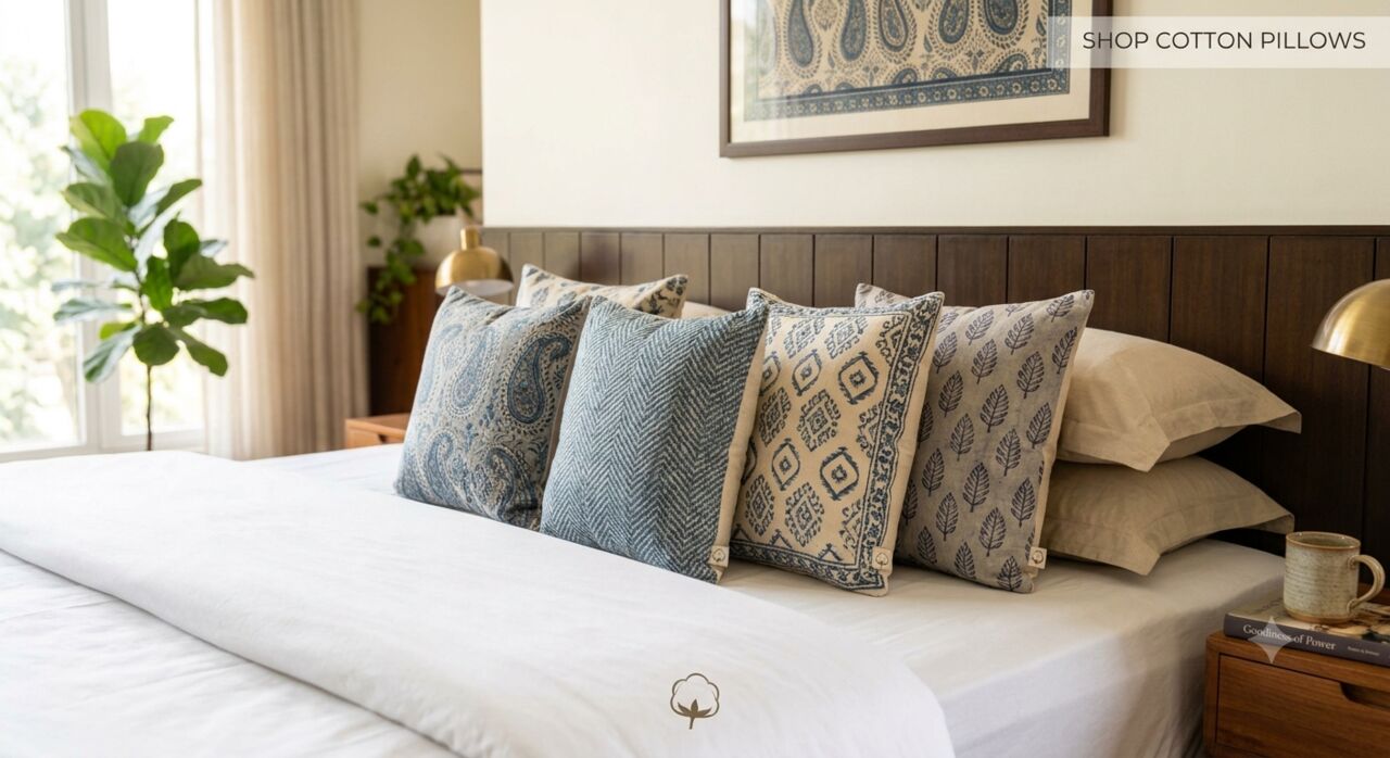 Mumbai, Household Items, INR 999,  Buy Cotton Pillow Covers Online 400 TC Handloom | Theindiglobal
