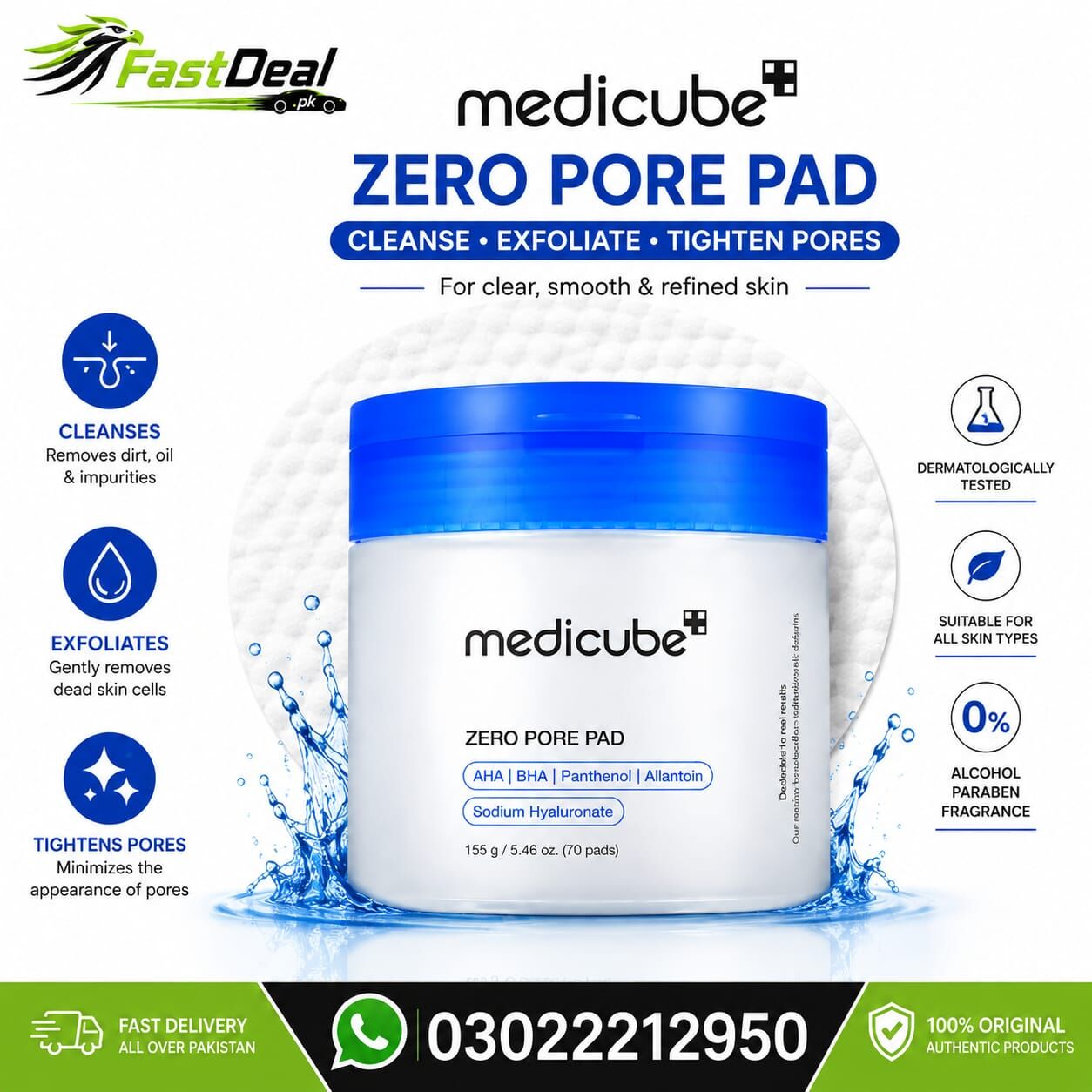 Karachi, Health & Beauty Items, PKR 6000,  Medicube Zero Pore Pad 70 Pads &ndash; Original Imported In Pakistan 03022212950