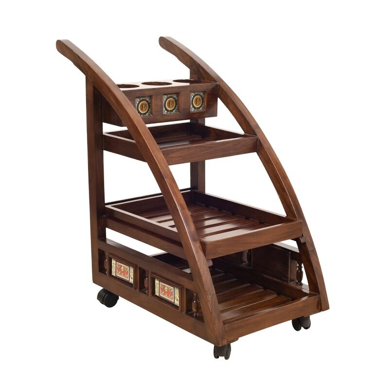 Mumbai, Furniture, INR 38439,  Wooden Bar Trolley Online In India | Elegant Home Entertaining Furniture