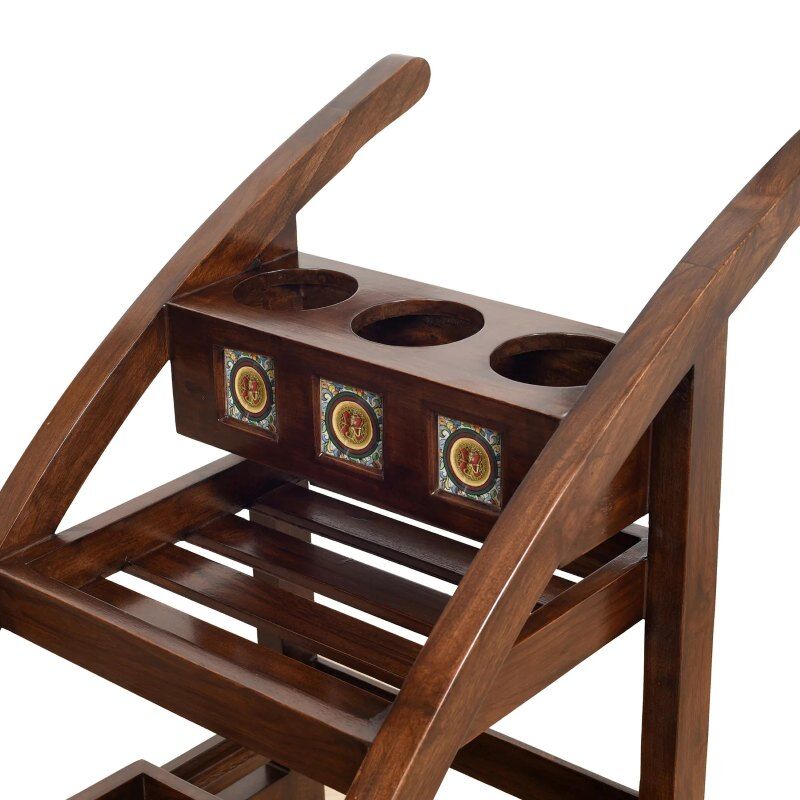 Mumbai, Furniture, INR 38439,  Wooden Bar Trolley Online In India | Elegant Home Entertaining Furniture