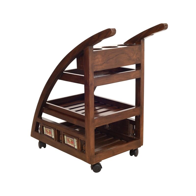 Mumbai, Furniture, INR 38439,  Wooden Bar Trolley Online In India | Elegant Home Entertaining Furniture