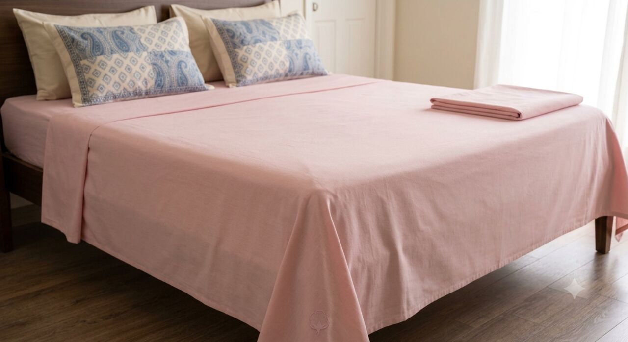 Mumbai, Household Items, INR 1499,  Pink Colour Bedsheets Pure Cotton Handloom & Hand Block Printed | Theindiglobal