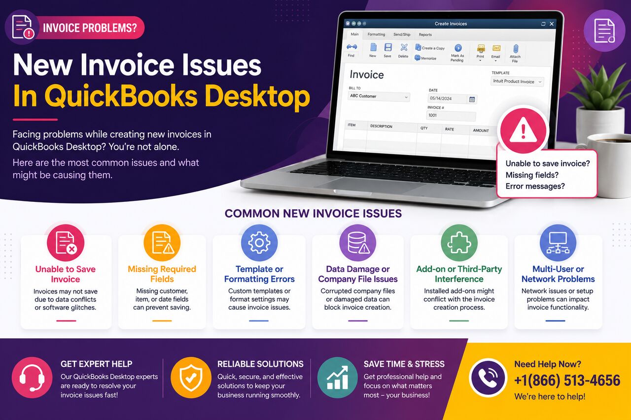 New York, Accounting, How To Fix New Invoice Issues In QuickBooks Desktop?