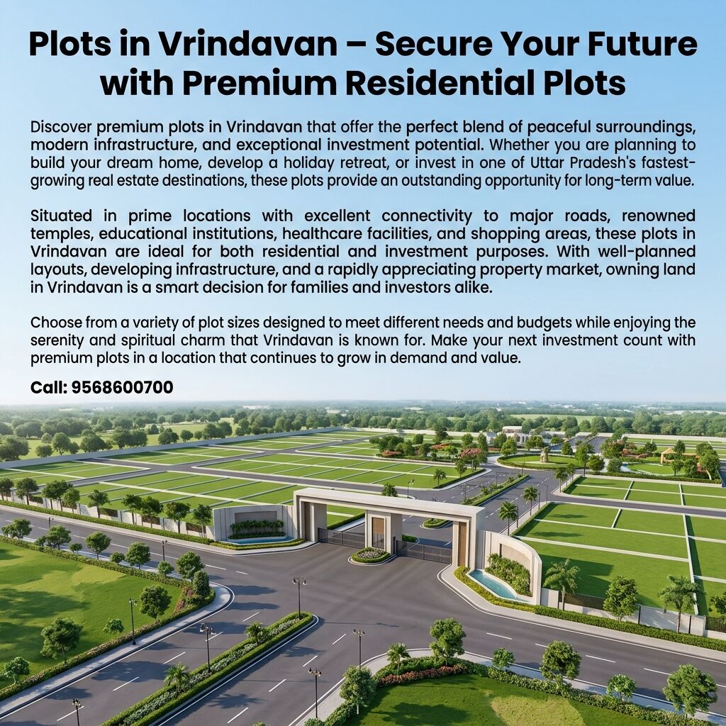 Lucknow, Commercial Plots, Plots In Vrindavan &ndash; Secure Your Future With Premium Residential Plots