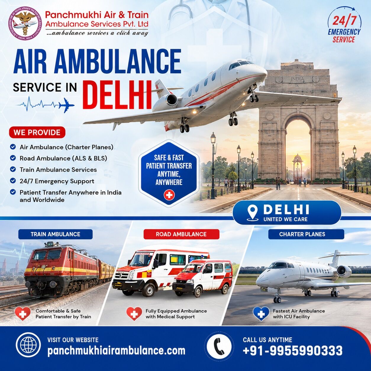 New Delhi, Health, Use Panchmukhi Air Ambulance Service In Delhi For Hassle-Free Patient Transfer
