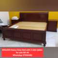 BHD 40,  ✅️ 200x200 Heavy Duty Bed With 2 Side Tables For Sale In Good Condition With Delivery