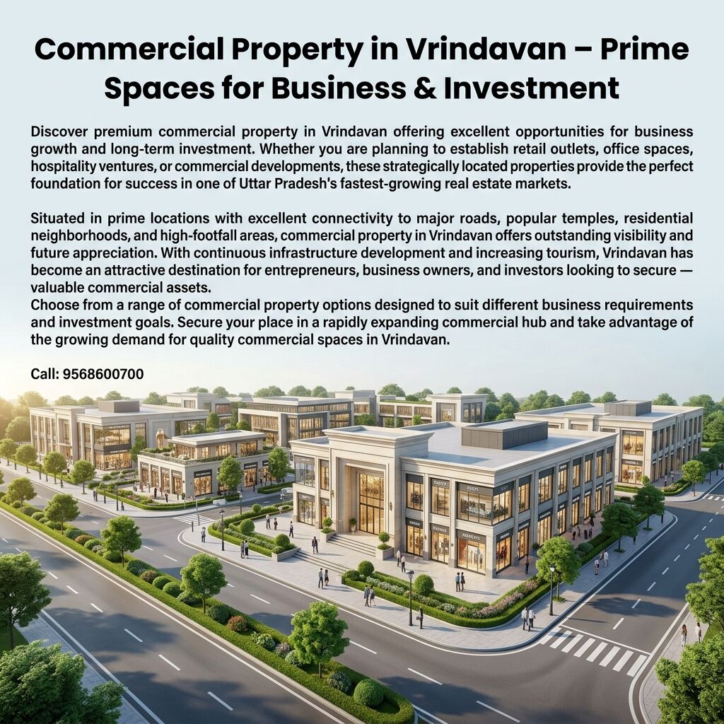 Lucknow, Commercial Plots, Commercial Property In Vrindavan &ndash; Prime Spaces For Business & Investment